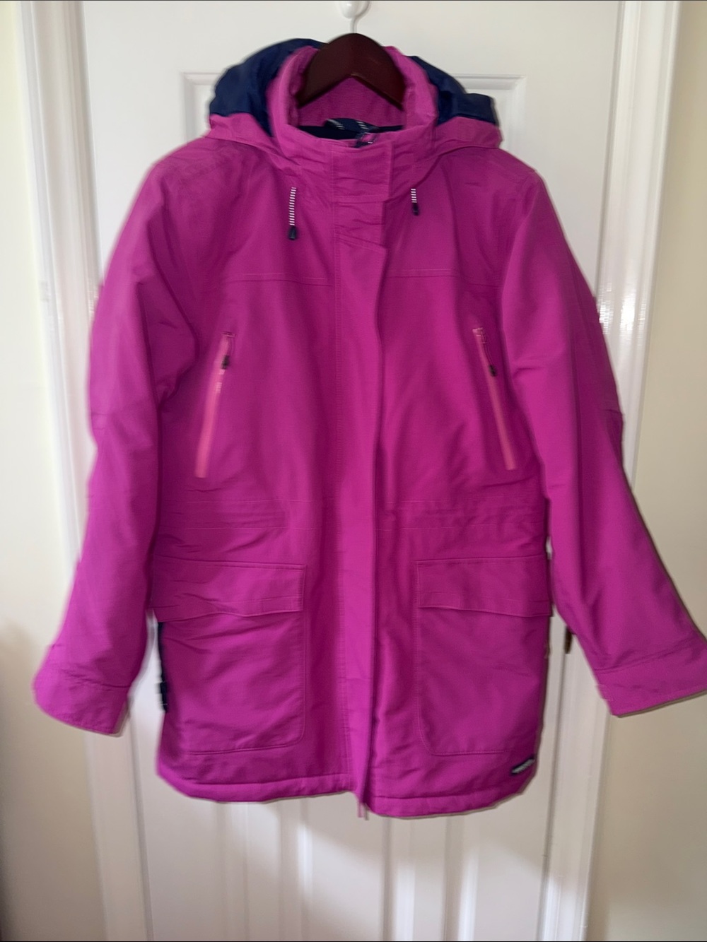 Lands' End Bright Pink Hooded Ski Jacket